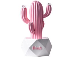 Decoratieve Cactus Sculptuur - Modern Sieradenorganizer - voor Boekenplank, Tafel & Kantoor - Roze