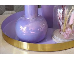 Decoratieve dienblad - Lila/Goud - 26x26x2,5cm - Groot - Kandelaar Store