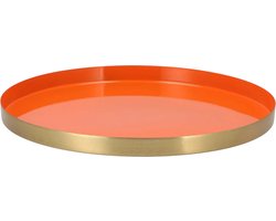 Decoratieve dienblad - Oranje/Goud - 26x26x2,5cm - Groot - Kandelaar Store