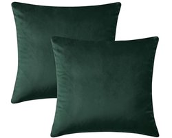 Decoratieve Donkergroene Kussenhoezen 45 x 45 cm van Geplet Fluweel voor Sofa en Slaapkamer