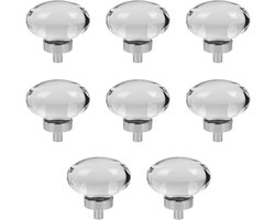 Decoratieve Duidelijke Ronde Kristallen Knoppen, 8 Stuks 45mm Kunststof Crystal Kastknoppen, Glazen Deurgrepen voor Meubels, Keuken en Kasten