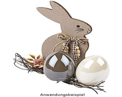 Decoratieve eieren met hart van keramiek | Paaseieren in porselein-look | hoogglanzend met parelmoer-effect Crème, taupe, mint, rosé | 4 stuks | 8 cm.