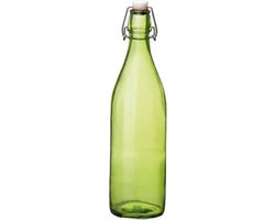 Decoratieve fles - Glas - Groen - 1L - Glas