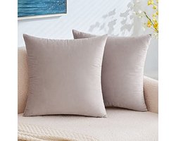 Decoratieve fluwelen kussenslopen set van 2, heart wood - 50 x 50 cm voor woonkamer en slaapkamer