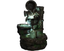 Decoratieve Fontein - Waterpartij Tuin - Tuindecoratie Buiten - Met Led Verlichting - 47 Cm Hoog - Multicolor