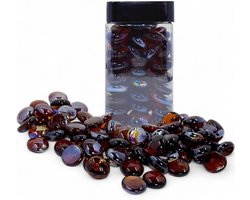 Decoratieve Glasstenen - Glazen Nuggests - Tuin Decoratie - Kleurvast Iridescent - 450g Set - Bruin