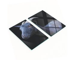 Decoratieve glazen snij- en serveerplanken zwart Kozioł 2x30x52 cm