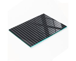 Decoratieve glazen snijplank met grafische grijze strepen, 80x52 cm
