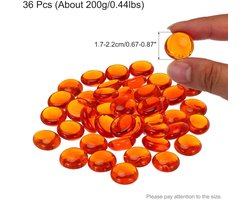 Decoratieve glazen stenen - veelzijdig - set van 36 - transparant oranje rood - glas - 1,7-2,2 cm