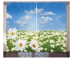Decoratieve Gordijnen - Raambekleding Set - Woonkamer Decoratie - Digitale Print Technologie - 280 x 245 cm - Blauwgroen