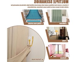 Decoratieve Gordijnhouders met Acryl Kristallen Ballen - U Vormige Rafter voor Woonkamer en Thuisgebruik, Set van 4 Stuks