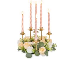 Decoratieve Gouden Kandelaars voor Kerstbruiloft - Tafelcentrumstukken en Kaarshouders met Taper Kaarsen