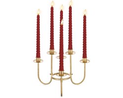Decoratieve Gouden Kandelaars voor Kerstmis - Tafelcentrumstukken Taper Kaarshouders met Kerstthema