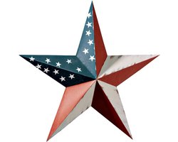 Decoratieve Grote Barn Star voor Buiten en Binnen, Patriottisch Ontwerp