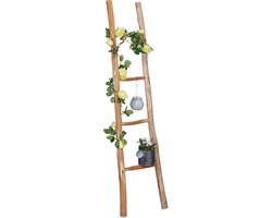 decoratieve houten ladder - 150 cm - 4 tredes - binnen - buiten
