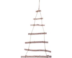 Decoratieve houten ladder kerstboom voor muurdecoratie - 40 x 75 cm