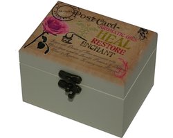 Decoratieve houten opbergdoos.