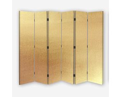 Decoratieve Kamerverdeler - Canvas Scherm - Ruimte Indelen - Opvouwbaar Ontwerp - 216x175cm - Goud