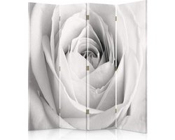 Decoratieve Kamerverdeler - Wandscherm Linnen - Ruimtes Indelen - Dubbelzijdig Bedrukt - 145x180 cm - Wit