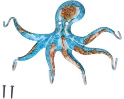Decoratieve Kapstok met Unieke Octopus Wandhaak voor Ruimtebesparende Kleerhanger - Muurdecor voor Slaapkamer, Badkamer, Keuken en Balkon