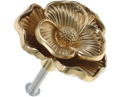 Decoratieve Kastknop van Messing voor Meubels - Bloemvormige Handgreep voor Laden en Deuren