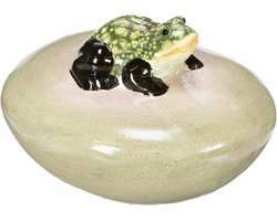 Decoratieve keramische kikker, drijvend steentje voor tuinvijvers en w