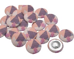 Decoratieve Knopen - Stof Knoppen - Ambachtelijk Naaien - Handgemaakt Canvas - 25 mm - Zwart