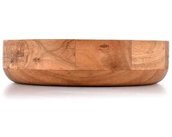 Decoratieve kom acaciahout - rustieke woondecoratie - 1 stuk - bruin - 25,4 cm