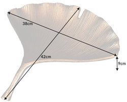 Decoratieve kom GINKGO 42cm goud handgemaakt metaal - 41775