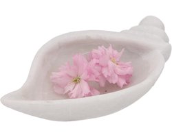 Decoratieve Kom - Marmer Schaal - Woonkamer Decoratie - Handgemaakt Uniek Ontwerp - 6x23x12cm - Wit
