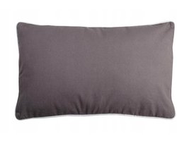 Decoratieve Kussenhoes 30x50 cm Grijs Zilver met Bies
