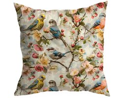 Decoratieve Kussenhoes 40x40cm - Serve met Vogels