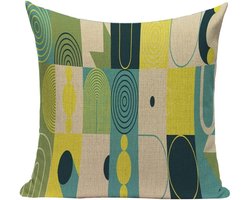 Decoratieve Kussenhoes - Sierkussenhoes Vierkant - Woonkamer Decoratie - Geometrisch Patroon - 45x45 cm - Multicolor