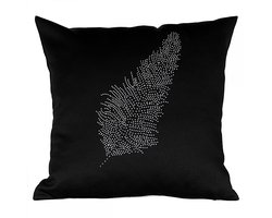 Decoratieve kussenhoes zwart 45x45 cm met strass steentjes