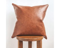 Decoratieve Kussenhoezen van Faux Leer voor Sofa en Thuisdecoratie - 45 x 45 cm Kussen voor Bank en Bench