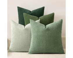 Decoratieve Kussenhoezen voor de Bank - Moderne en Zachte Polyester Kussens voor Woonkamer en Slaapkamer - 45x45cm Set van 4 in Bosgroen