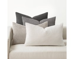 Decoratieve Kussenhoezen voor de Bank - Moderne Zachte en Duurzame Kussens voor Woonkamer en Slaapkamer - Set van 4 Stuks Grijs 50x30cm