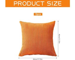 Decoratieve kussensloop van corduroy - set van 2 - zacht - polyester