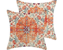 Decoratieve Kussenslopen - Boho Kussenhoezen - Woonkamer Decoratie - Linnen Stof - 45x45 cm - Oranje