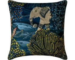 Decoratieve Kussenslopen - Kussenhoezen Sierkussens - Woninginrichting - Handgemaakt met kralen - 60x60 cm - Blauw
