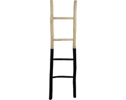 Decoratieve ladder - 45x4x150 - Naturel/zwart - Teak