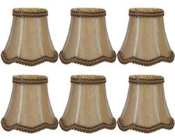 Decoratieve Lamp Schaduw - Stoffen - Europese Stijl - Lichte Schaduw - Verlichting Accessoire - Geschikt voor E14 Kroonluchter - Retro Hanger Lampenkap, 6 Stuks voor Wandlicht en Tafellampje