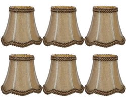 Decoratieve Lamp Schaduw - Stoffen - Europese Stijl - Lichte Schaduw - Verlichting Accessoire - Geschikt voor E14 Kroonluchter - Retro Hanger Lampenkap, 6 Stuks voor Wandlicht en Tafellampje