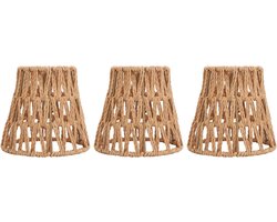 Decoratieve Lampenkappen van Papieren Gevlochten Touw voor E14 Tafellampen en Vloerlampen - Set van 3 Stuks