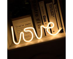 decoratieve LED-neonverlichting in de vorm van het woord "love"- USB of met batterijen aansluiting -warm wit licht