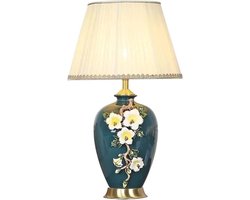 Decoratieve Leeslamp met Keramische Voet en Stof Lampenkap voor Slaapkamer en Kantoor