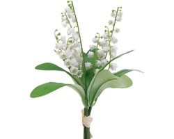 Decoratieve lelietje-van-dalen kunstlentebloemen wit 31cm 3 st
