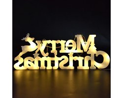 Decoratieve Letterlamp - Feestverlichting Wandlamp - Feestelijke Sfeer - Warm Licht Flitsfunctie - 28x10cm - Goud