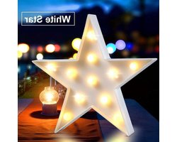 Decoratieve Letterlamp - Lichtgevend Teken - Sfeerverlichting Thuis - Batterijgevoed - Ster Vorm - Geel
