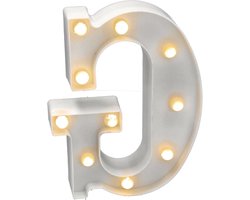 Decoratieve Letterlamp - Verlichte Cijfers - Feestelijke Decoratie - Vrij Te Combineren - 22-23 cm Hoog - Wit